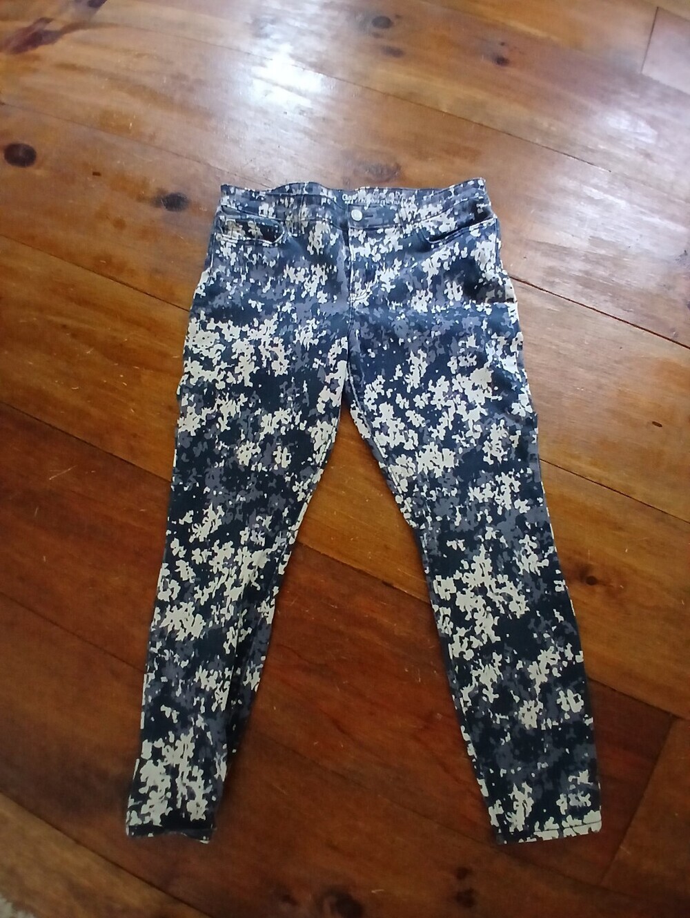 GAP Abstract CAMO Navy White Sz 10 SKIMMER LEGGINGS .    ME